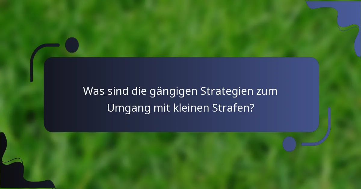 Was sind die gängigen Strategien zum Umgang mit kleinen Strafen?