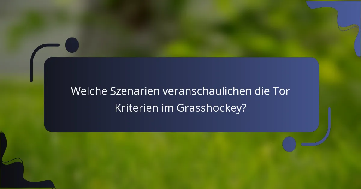 Welche Szenarien veranschaulichen die Tor Kriterien im Grasshockey?