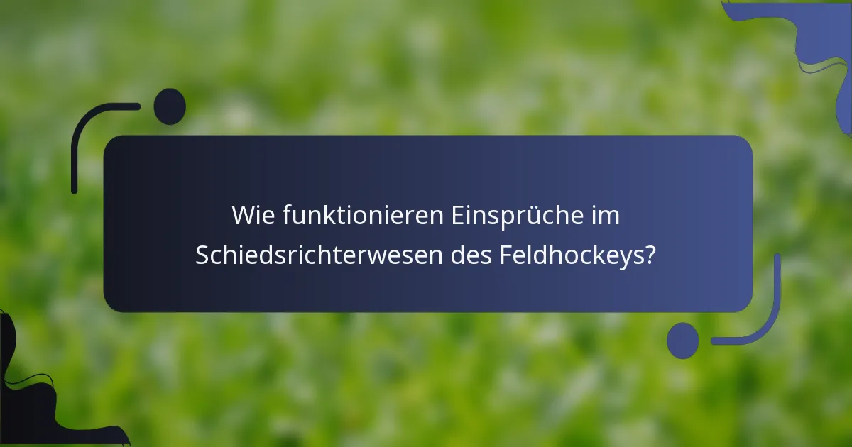 Wie funktionieren Einsprüche im Schiedsrichterwesen des Feldhockeys?
