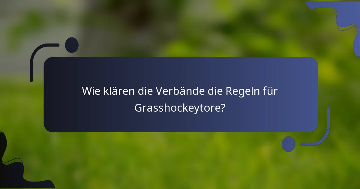 Wie klären die Verbände die Regeln für Grasshockeytore?